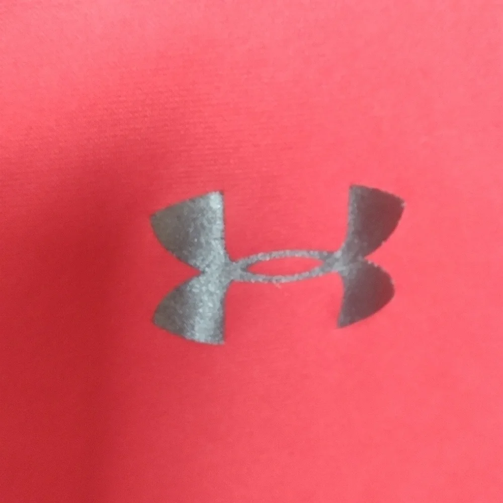 Under Armour Loose Fit Full Zip Red and Gray Fleece Jacket Size Medium